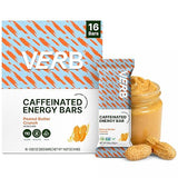 Verb Caffeinated Energy Bars Peanut Butter Cookie (26g, Pack of 16) 110-Calorie Delicious Energy Bar - Vegan Gluten Free On-the Go Snack with 80mg