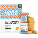 Verb Caffeinated Energy Bars Peanut Butter Cookie (26g, Pack of 16) 110-Calorie Delicious Energy Bar - Vegan Gluten Free On-the Go Snack with 80mg