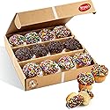 Mini Cupcakes [12 Count] Topped with Rainbow Sprinkles | Birthday Food Gifts for Your Mom, Dad, Grandkid |Fresh Vanilla Cupcakes Individually Wrapped