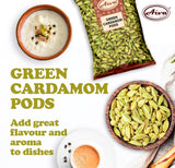 Aiva Green Cardamom Pods (Hari Elaichi) | Whole Aromatic Spice for Cooking | Baking | Tea, Desserts & Seasoning - 14 OZ (400 gm)