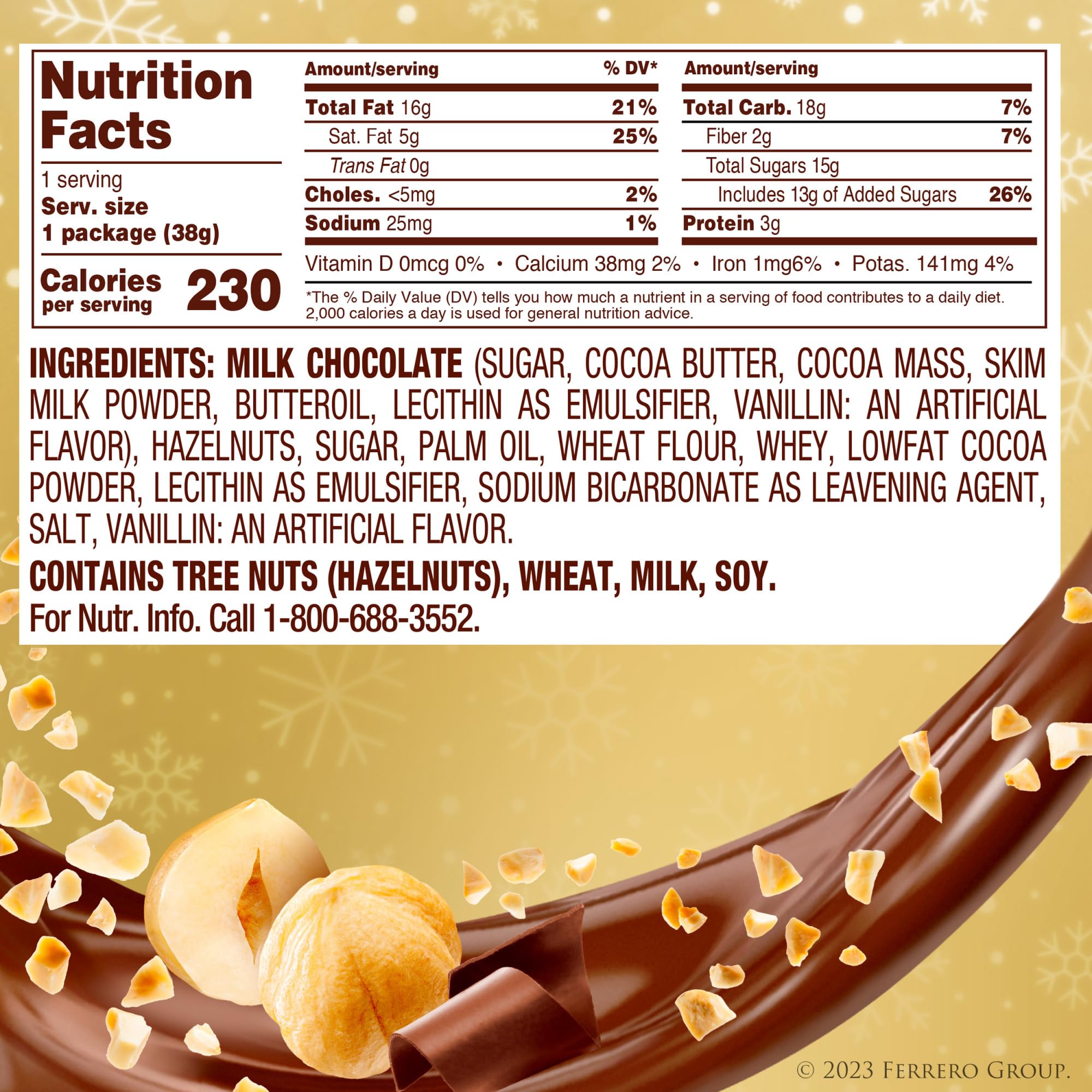 Ferrero Rocher, 12 Holiday Gift Packs, Premium Gourmet Milk Chocolate Hazelnut, Individually Wrapped Chocolate, 1.3 oz Each