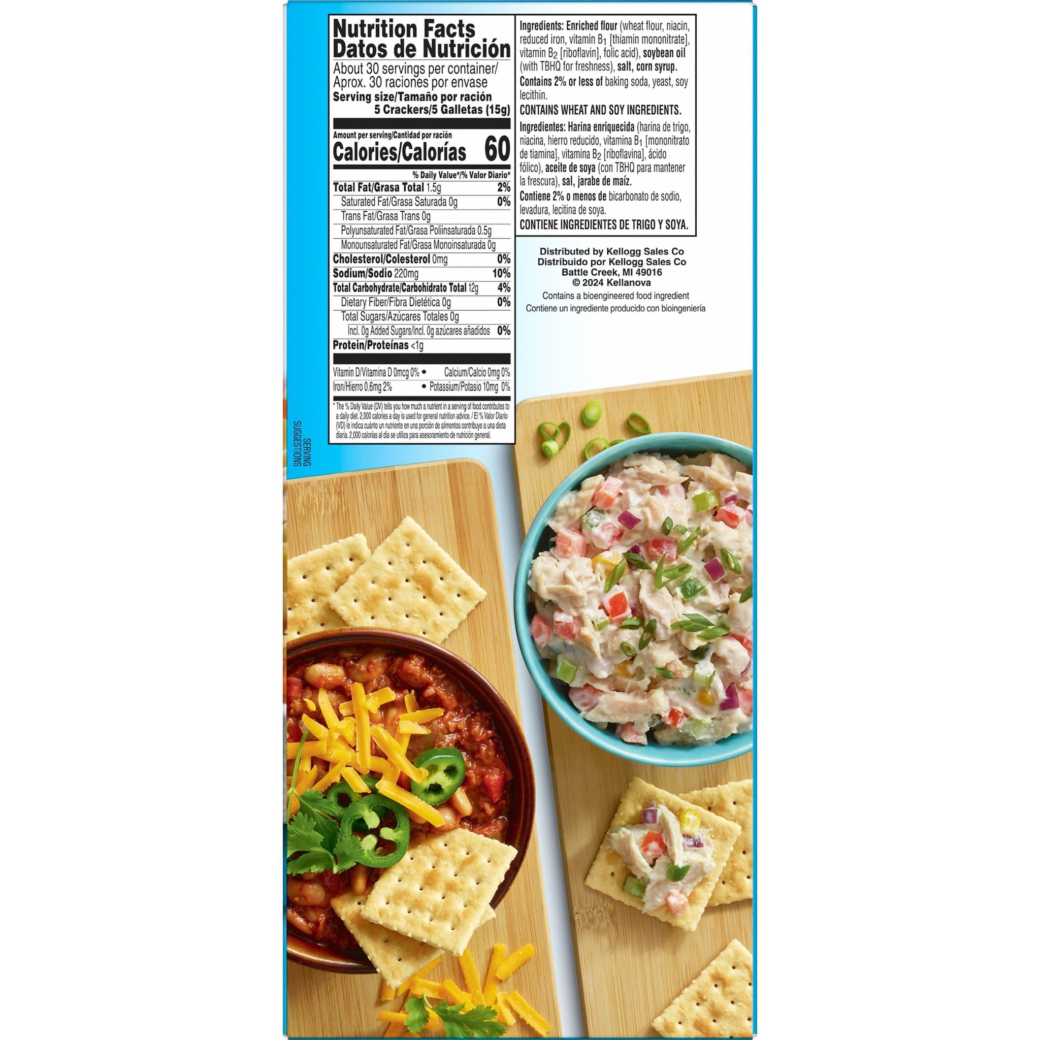 Kellogg's Krispy Saltine Crackers, Soup Crackers, Lunch Snacks, Original, 16oz Box (1 Box)