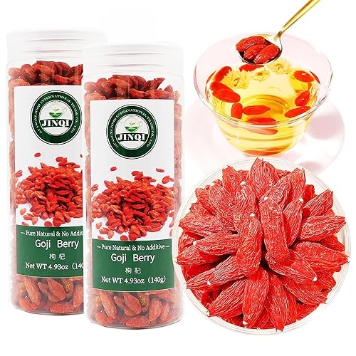 JINQI Dried Goji Berries Gou qi ?? 9.87oz/280g (4.93oz/140g*2) Ningxia New Red Wolfberry, Holiday Gifts, Tea Gifts, Can be Eaten Dry/Make Water/Make