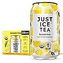Just Ice Tea, Lemon Flavored Black Iced Tea, 24-Pack (12oz Cans), USDA Certified Organic, Real Brewed, Low Calorie, No Artificial Sweeteners, Fair