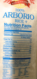 100 % Arborio Rice Supremo Italiano (11.2 lbs bag)