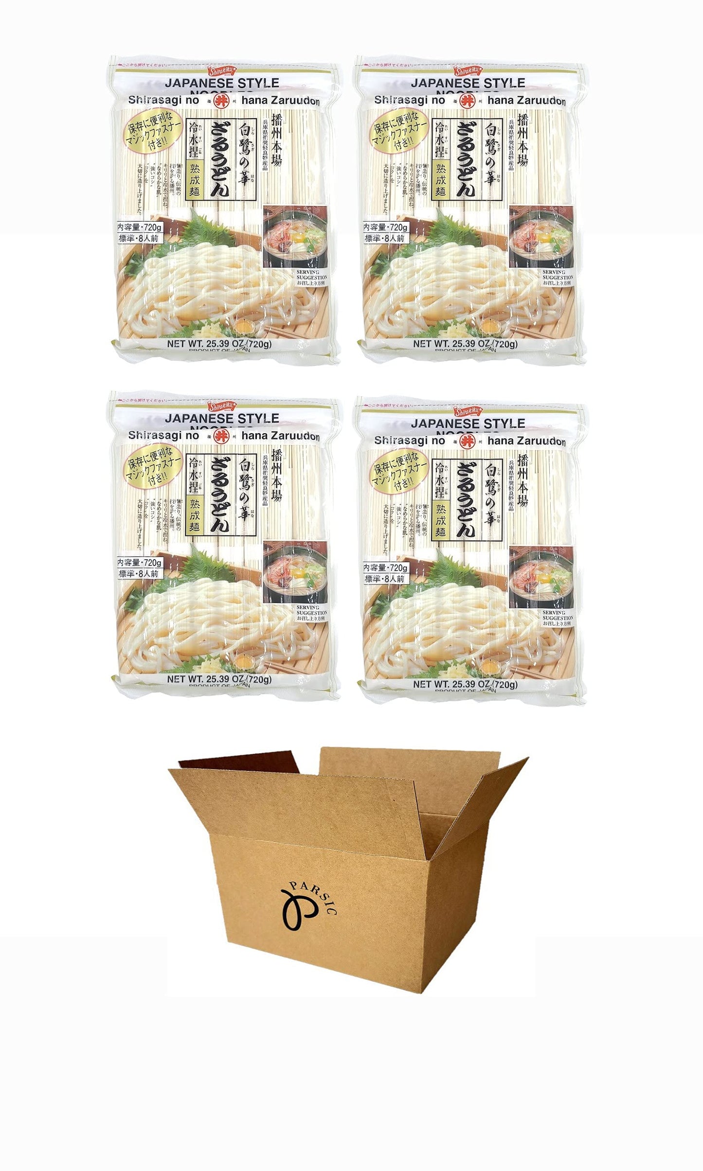 Toa Shirakiku Noodle 4-PACK Variety Set, 25.39 Oz Each - Maruudon, Zaruudon, Somen, Soba (Zaruudon (4-Pack))