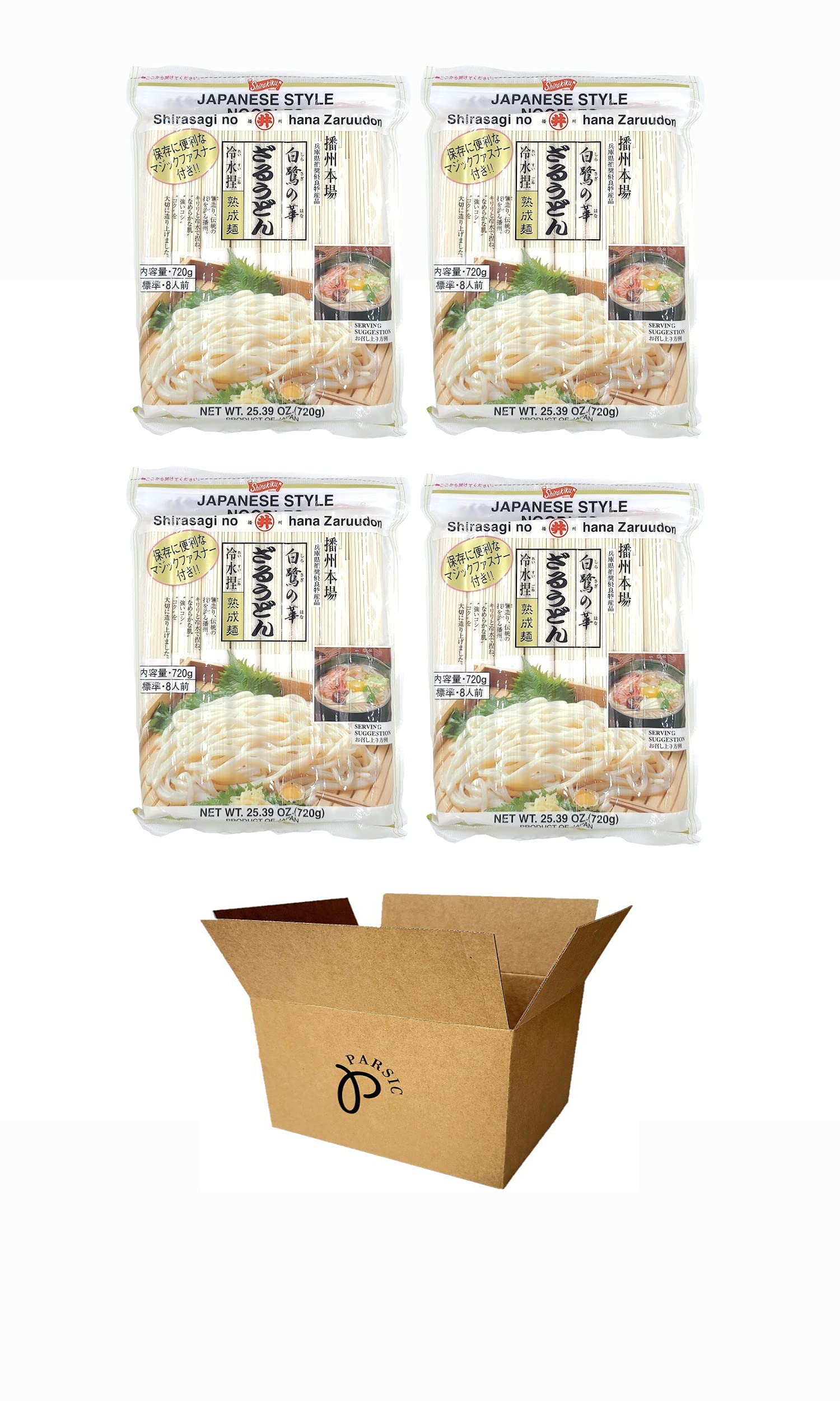 Toa Shirakiku Noodle 4-PACK Variety Set, 25.39 Oz Each - Maruudon, Zaruudon, Somen, Soba (Zaruudon (4-Pack))