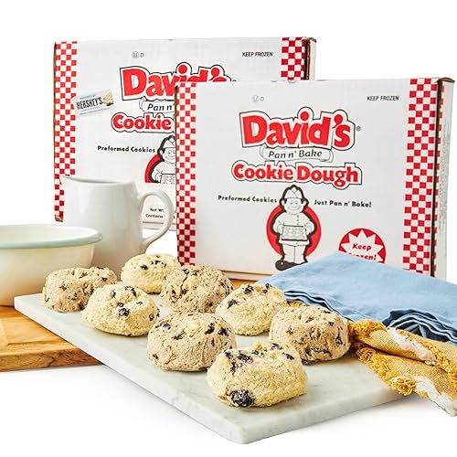 David's Cookies Cookies and Cream and Lemon Blueberry Decadent Cookie Dough Ready to Bake Frozen Variety Pack with Chocolate Cookie Pieces White