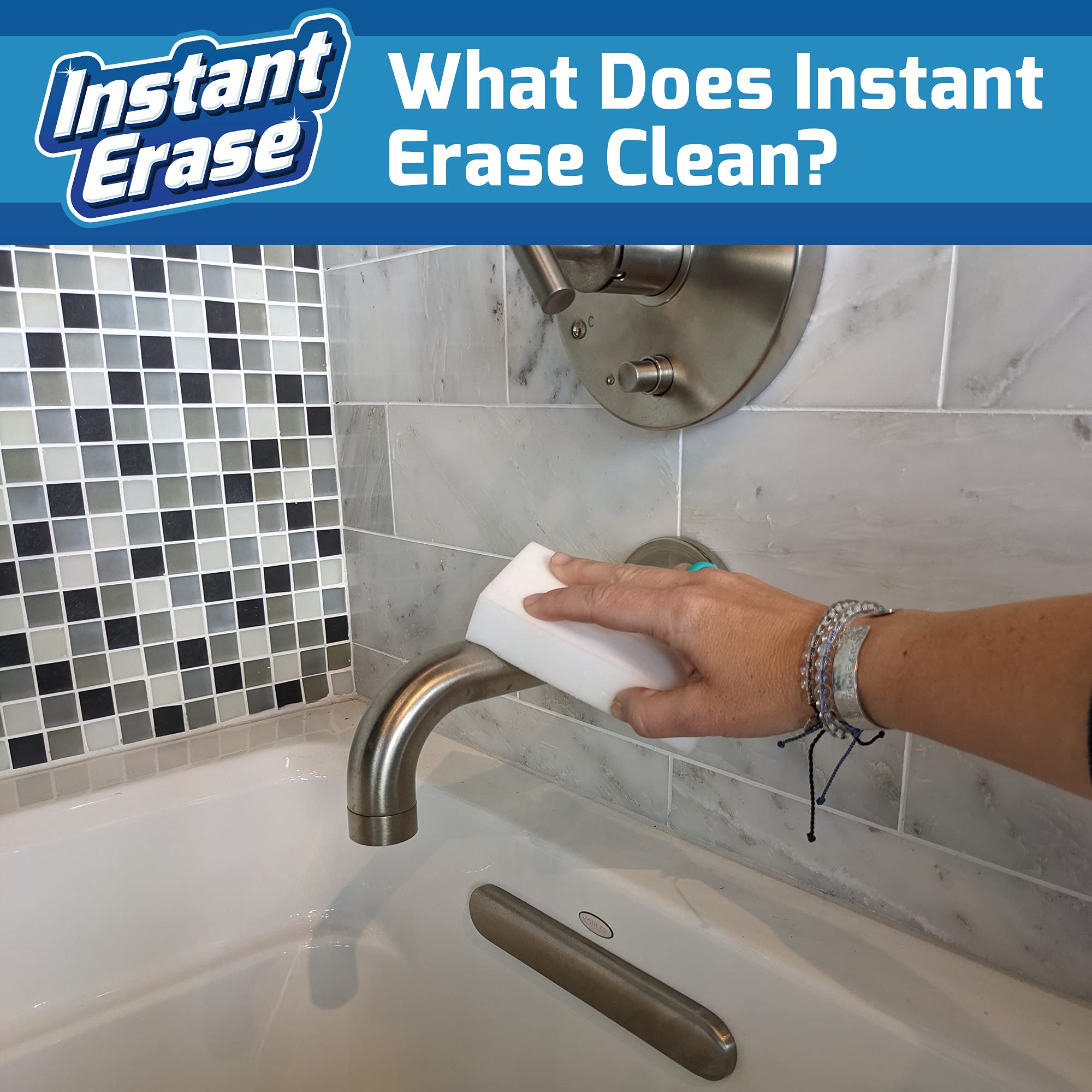 21 Pack Instant Erase XL Magic Cleaning Eraser Sponges - USA Converted and Packaged! Great for Bathtub, Floor Baseboard, and Walls. Multi-Surface