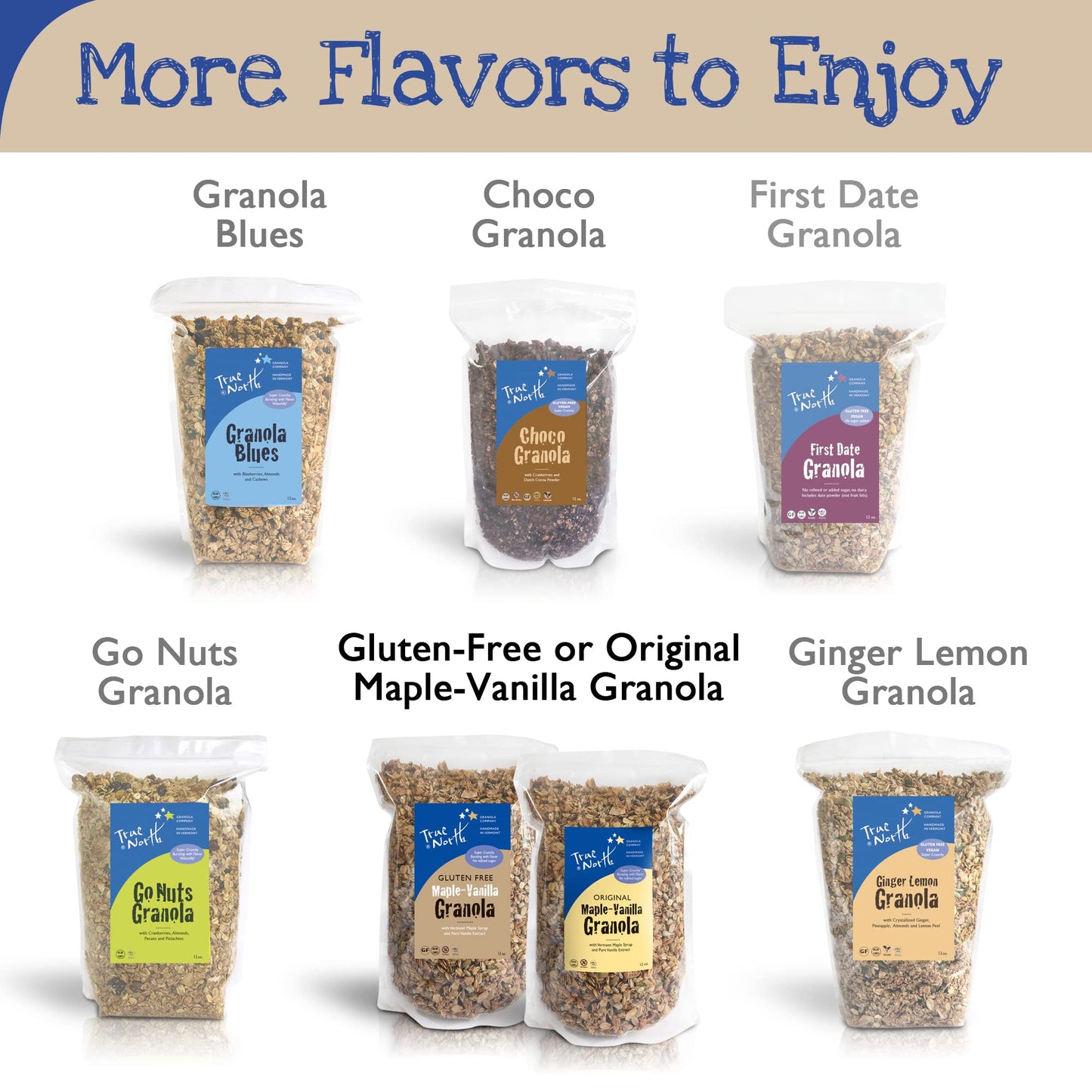 True North Granola - Gluten Free Maple Vanilla Granola, Low Carb, Nut Free and Non-GMO, Bulk Bag, 10 lb.