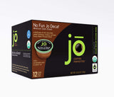 No Fun Jo Decaf: 12 Organic Compostable Pods for Keurig K-Cup Compatible Brewers, Swiss Water Process Eco-Friendly Single Serve Coffee Medium/Dark