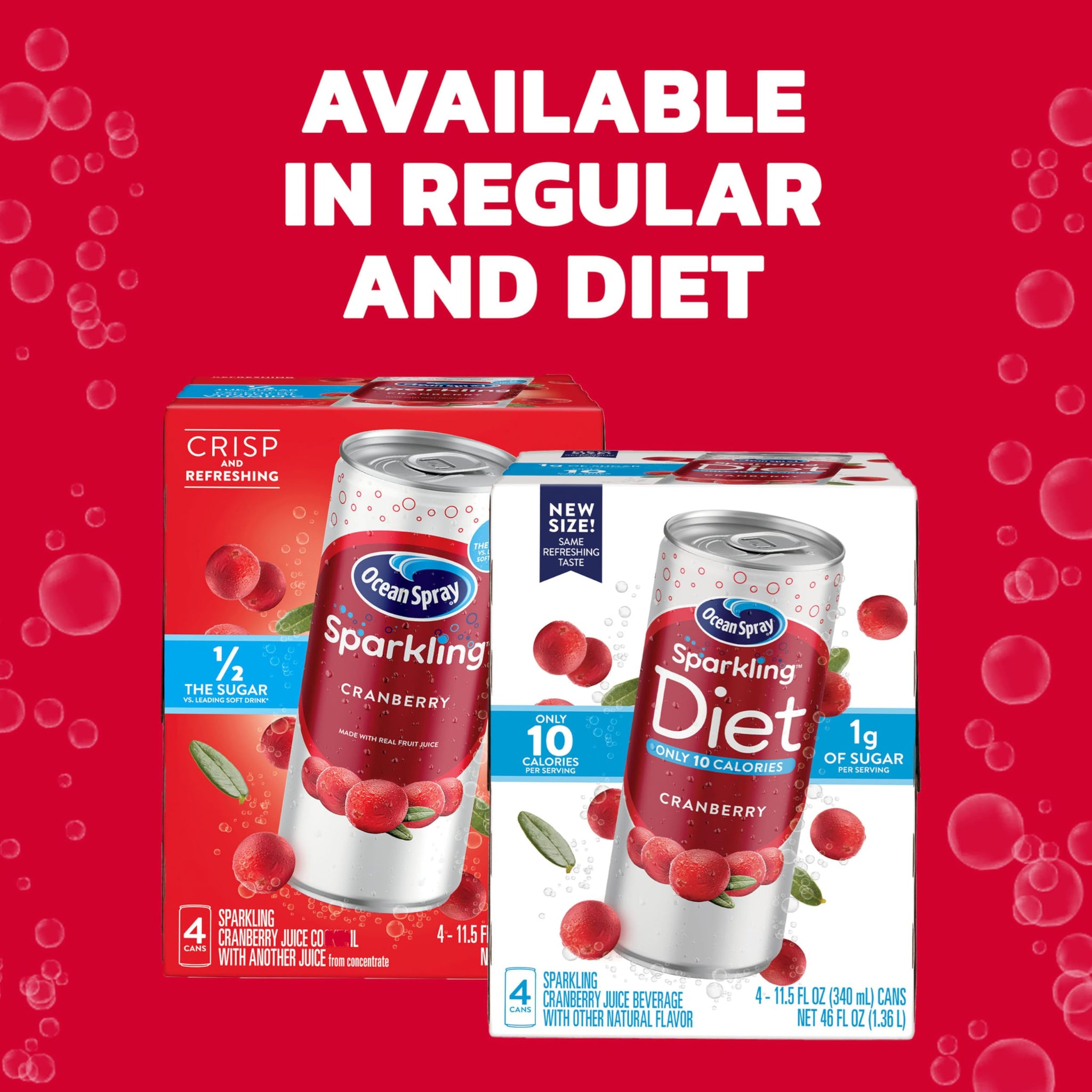Ocean Spray® Sparkling Cranberry Juice Drink, 11.5 Fl Oz Cans, 4 Count