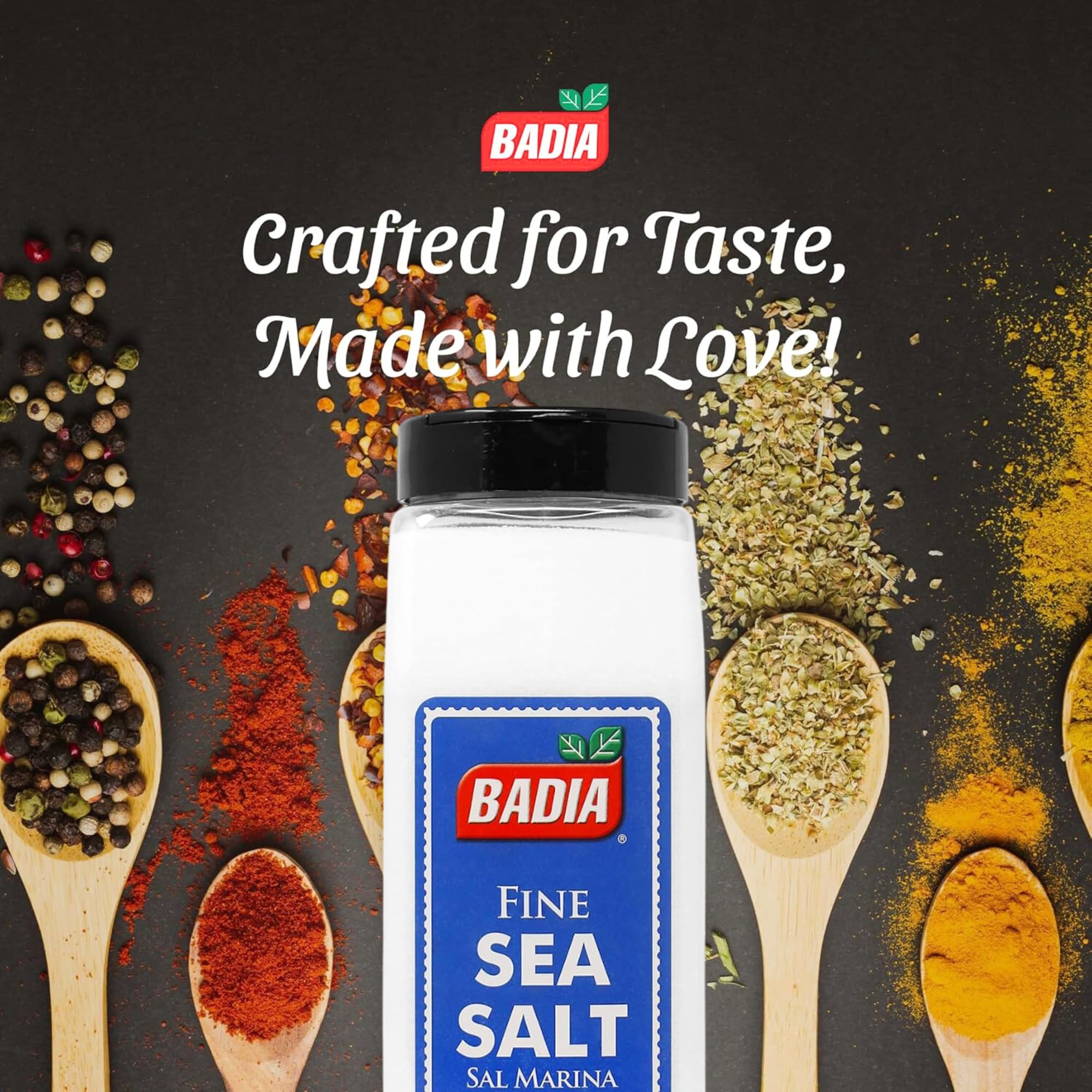 Badia Sea Salt, Fine Ground 40 oz - Pure & All-Natural - Kosher