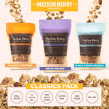 Hudson Henry Classics Granola Variety Pack | Small Batch Baked Gluten Free Granola with Pure Maple Syrup, Extra Virgin Olive Oil & Pumpkin Seeds | Soy