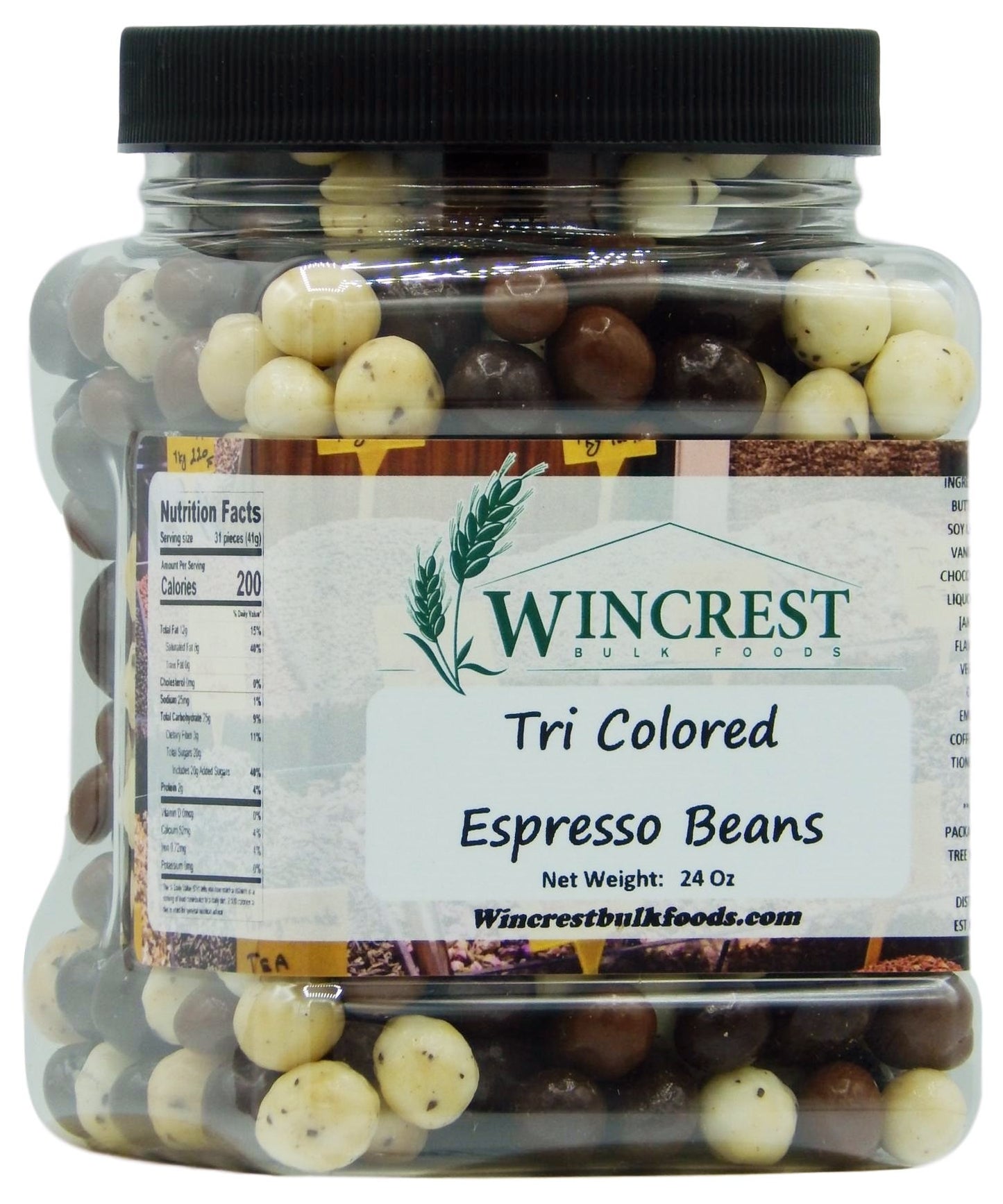 Chocolate Espresso Beans - 24 Oz Tub (Tri Color)