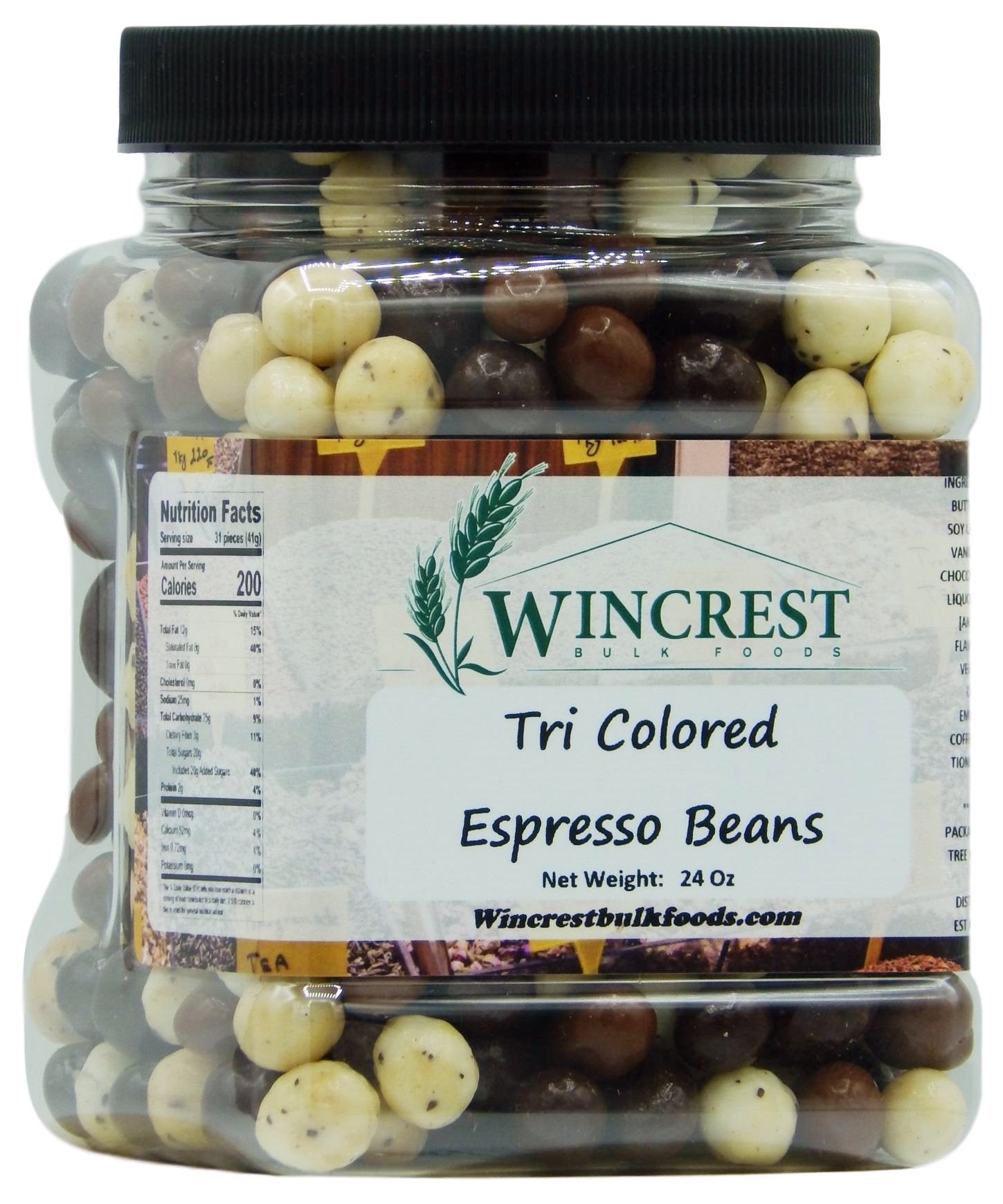 Chocolate Espresso Beans - 24 Oz Tub (Tri Color)