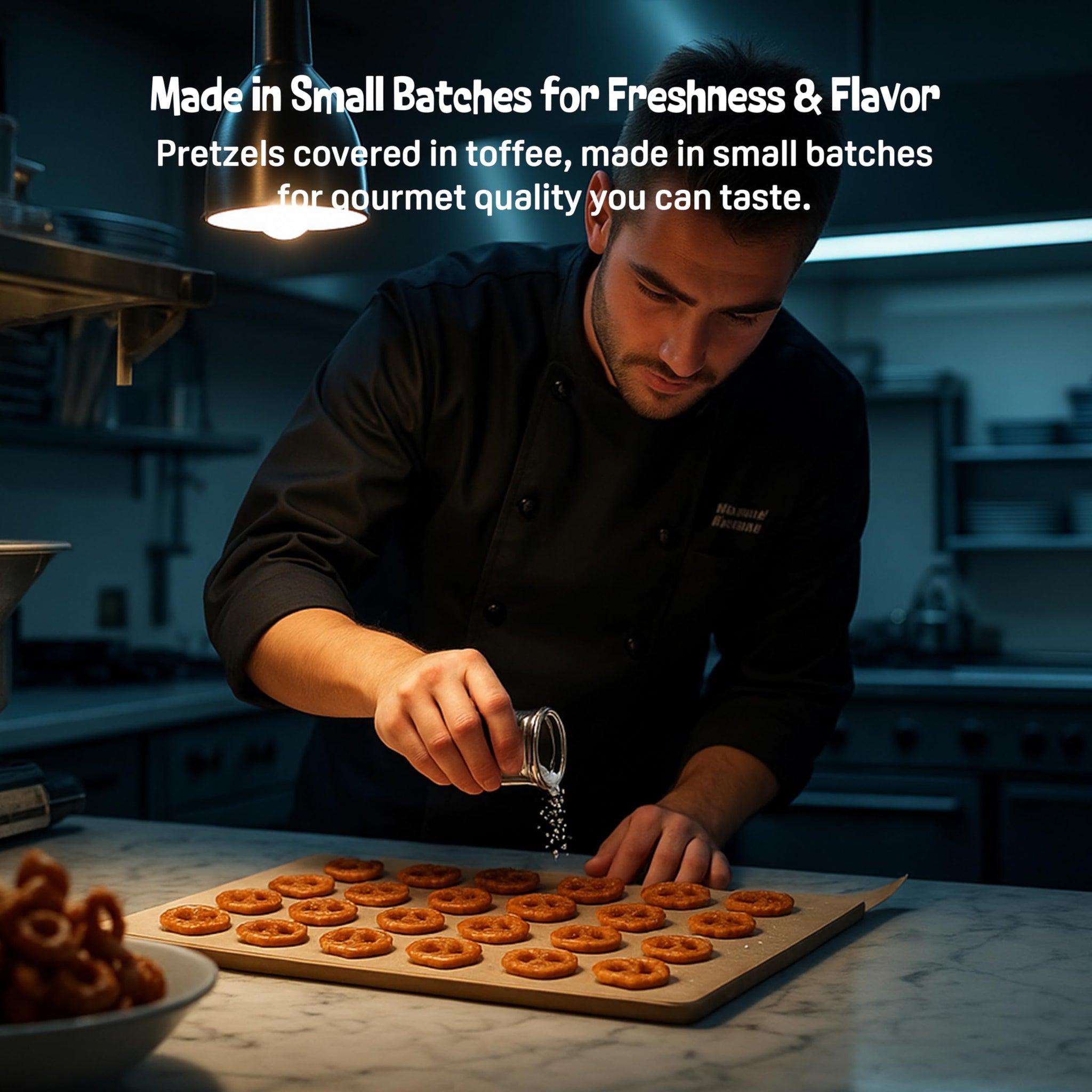 Everton Toffee Toasted Pecan Flavor Butter Toffee Pretzels, Sweet & Salty Gourmet Pretzel Snack, Small Batch Made & Handcrafted, Crunchy Dessert Treat