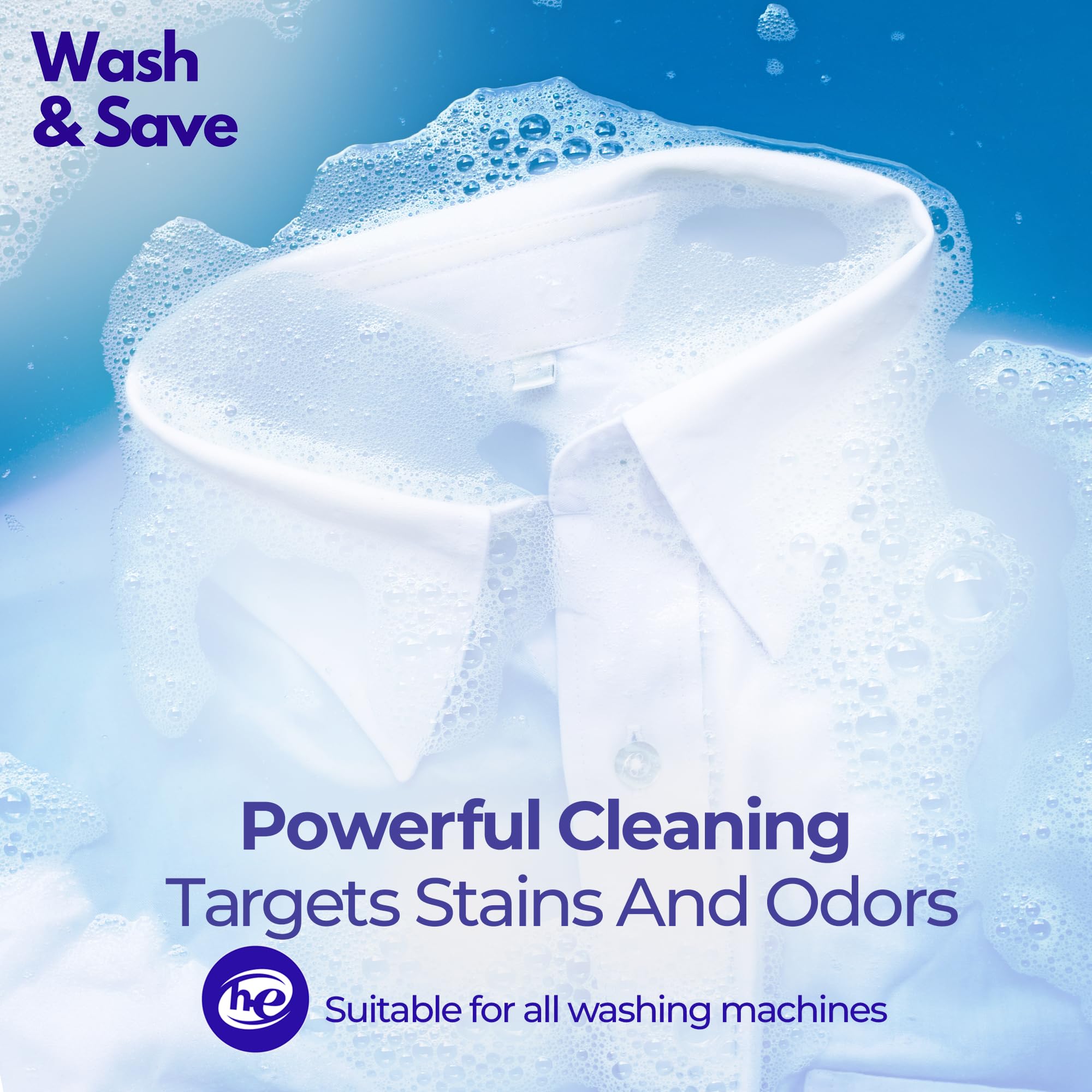 WASH & SAVE Laundry Detergent Sheets - 60 Loads / 30 Sheets | Plant-Based, Eco-Friendly, Hypoallergenic Liquidless Detergent | Perfect for Travel