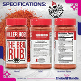 Killer Hogs The BBQ Rub Premium Barbecue Spice & Seasoning 2 pk (22 oz) + BBQ Guide & Bottle Opener (4 Items)!
