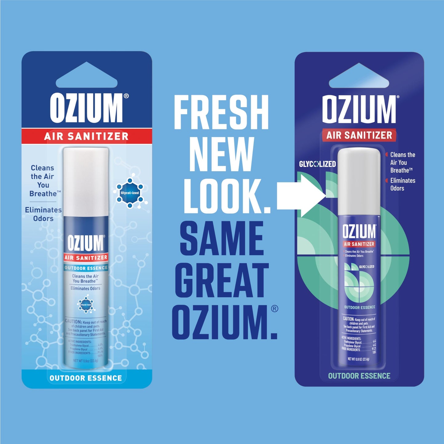 Ozium Air Sanitizer & Odor Eliminator for Homes, Cars, Offices and More, Outdoor Essence, 0.8 Oz (Pack of 3) (packaging may vary)