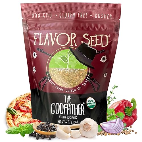Organic Italian Seasoning, The Godfather by Flavor Seed, Mediterranean Blend of Herbs and Spices for Pasta Salad, Tomato Sauces, Pizza Toppings