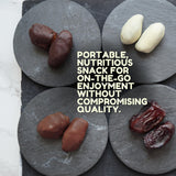 Kitchen & Love Assorted Chocolate Covered Almond Stuffed Dates in a Convenient Resealable Pouch, 8 Individually Wrapped Pieces, Healthy Snack, 3.5 oz