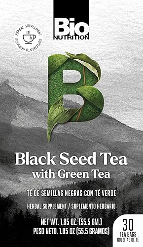Bio Nutrition Black Seed Tea with Green Tea, 30 Tea Bags, 1.85 oz (55.5 g)