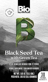 Bio Nutrition Black Seed Tea with Green Tea, 30 Tea Bags, 1.85 oz (55.5 g)