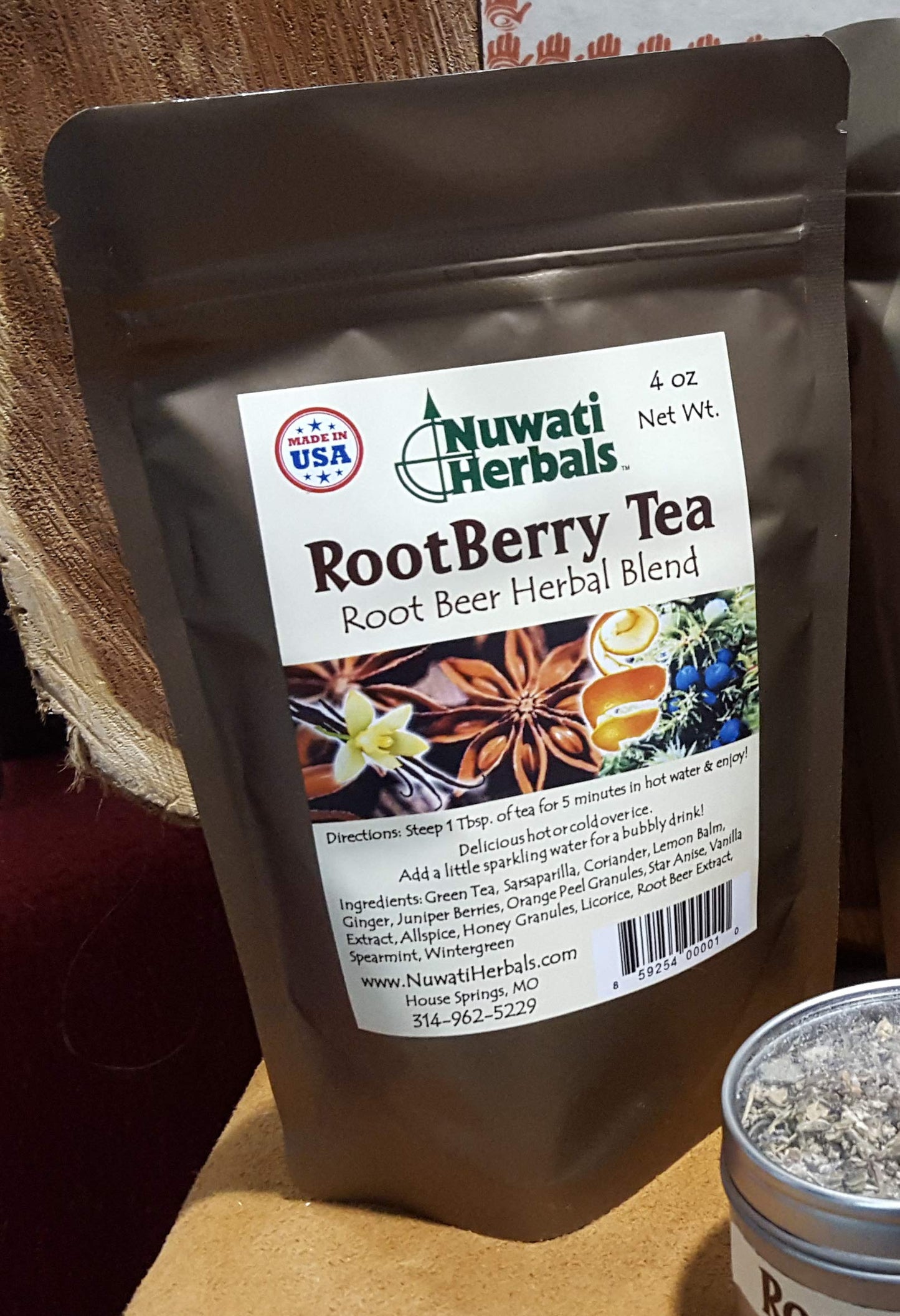 Nuwati Herbals RootBerry Herbal Tea, Root Beer Blend, 4 ounces