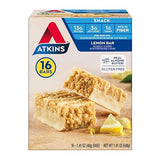 Atkins Lemon Flavored Snack Bar, High Protein Bar, Low Sugar and Low Carb, Keto Friendly Snack, Gluten Free, High in Fiber, Made with Real Almond