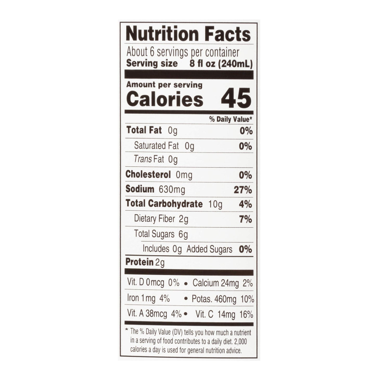 Sacramento Tomato Juice, No Added Sugar or High Fructose Corn Syrup, 46 Ounce Cans, 2-Pack