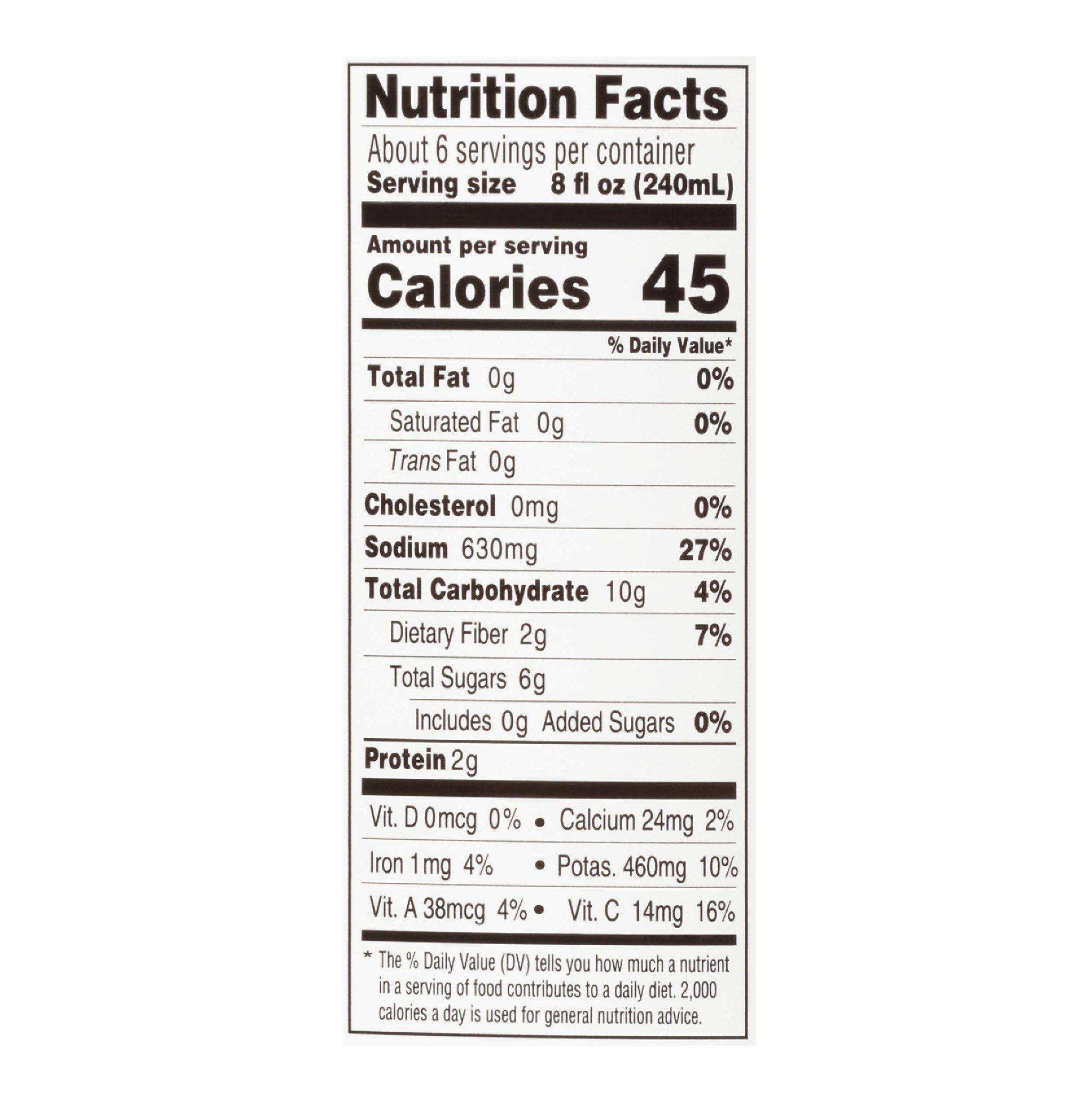 Sacramento Tomato Juice, No Added Sugar or High Fructose Corn Syrup, 46 Ounce Cans, 2-Pack