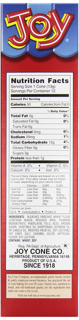 Joy Cone, Sugar Cone, 12 ct