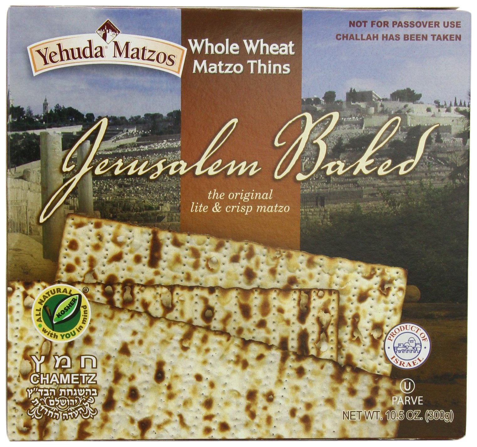 Yehuda Matzo Thins Matzo Thins Whole Wheat, 10.5-Ounce (Pack of 6)