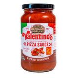 Valentino's Authentic Pizza Sauce 14 oz Glass Jar, Rich Tomato Base with Herbs and Spices, Smooth Pizzeria Style Flavor, Versatile for Pizza, Pasta