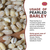 Spicy World Pearl Barley (Whole) Grain 4 LB Jumbo Bag - USA Grown (64oz) - All Natural, Non-GMO Source, Resealable
