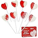 4E's Novelty 38 Pack Valentines Day Heart Shaped Lollipops Bulk Individually Wrapped, Strawberry & Cream Flavored, Suckers for School Valentines Party