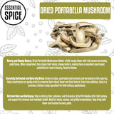 Essential Spice Dried Organic Sliced Portabella Mushrooms - Rich Umami Flavor, Gourmet Quality - Ideal for Soups, Sauces, Stir-Fries & Pasta - Easy