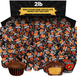 Zero Sugar Miniatures Dark Chocolate, 2 Pound Zero Sugar Peanut Butter Cups Delights, Indulgent Dark Chocolate Peanut Butter Cups For Enjoyment
