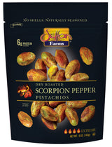 Setton Farms Pistachios, Scorpion Pepper Extreme Flavor, Naturally Seasoned, Dry Roasted No Shell, Non-GMO Project Verified, Gluten Free, Vegan