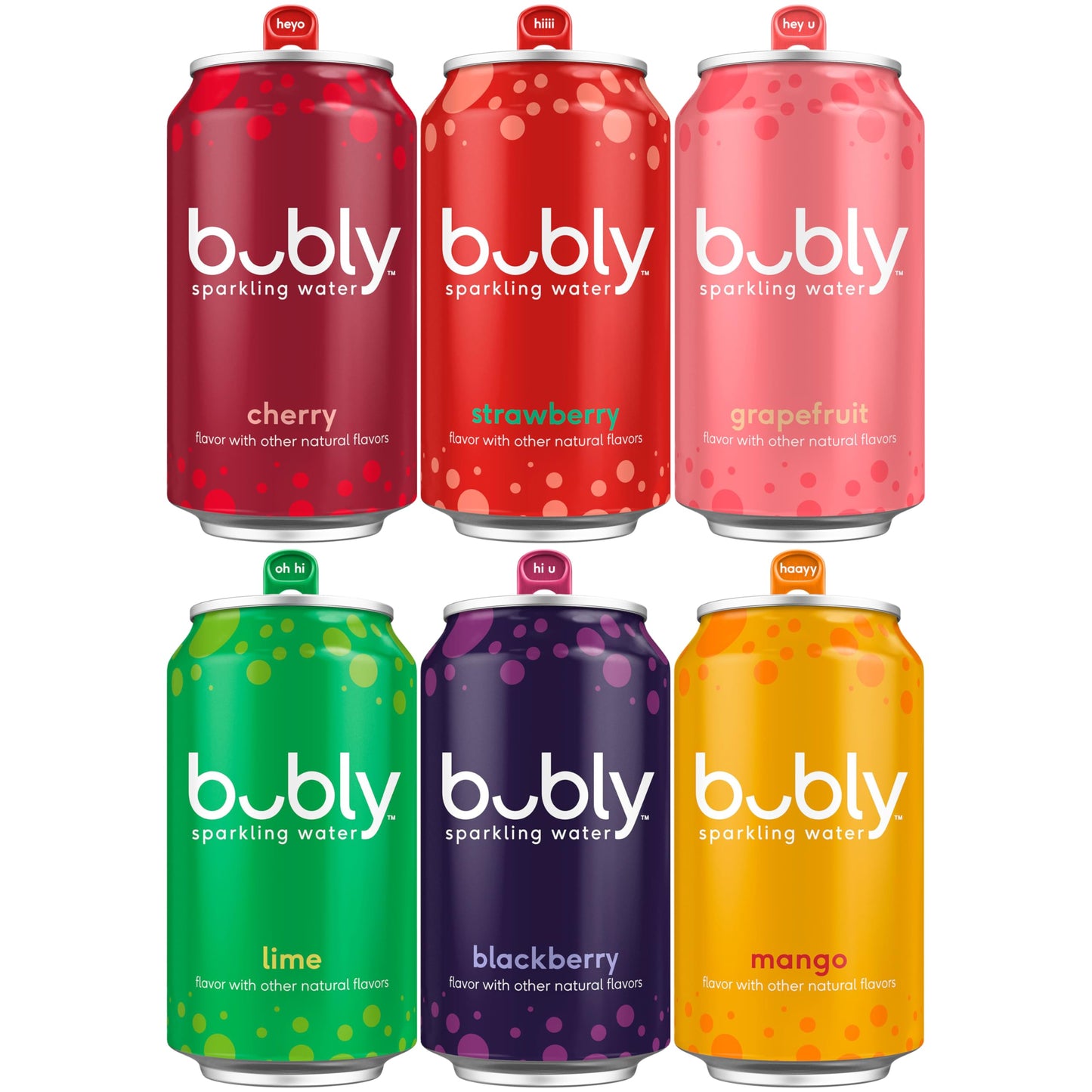 bubly Sparkling Water, 6 Flavor Variety Pack (Blackberry, Lime, Cherry, Grapefruit, Strawberry, Mango), Zero Sugar & Zero Calories, Seltzer Water, 12