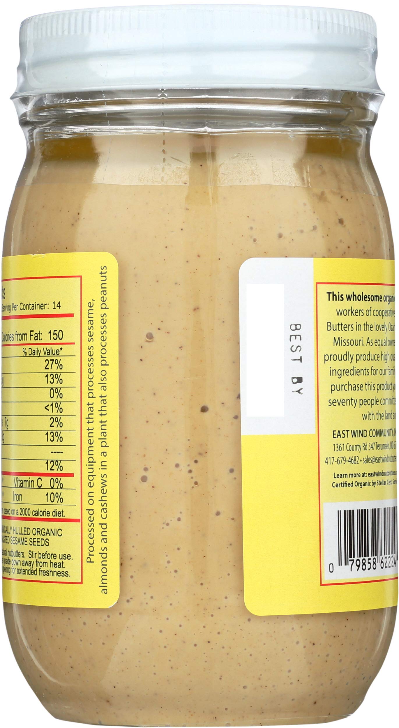 East Wind, Organic Roasted Tahini No Salt, 16 Ounce