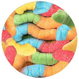 Neon Sour Gummy Worms, 2 Pound Bulk Bag, Sour Candy, The Hampton Popcorn & Candy Company