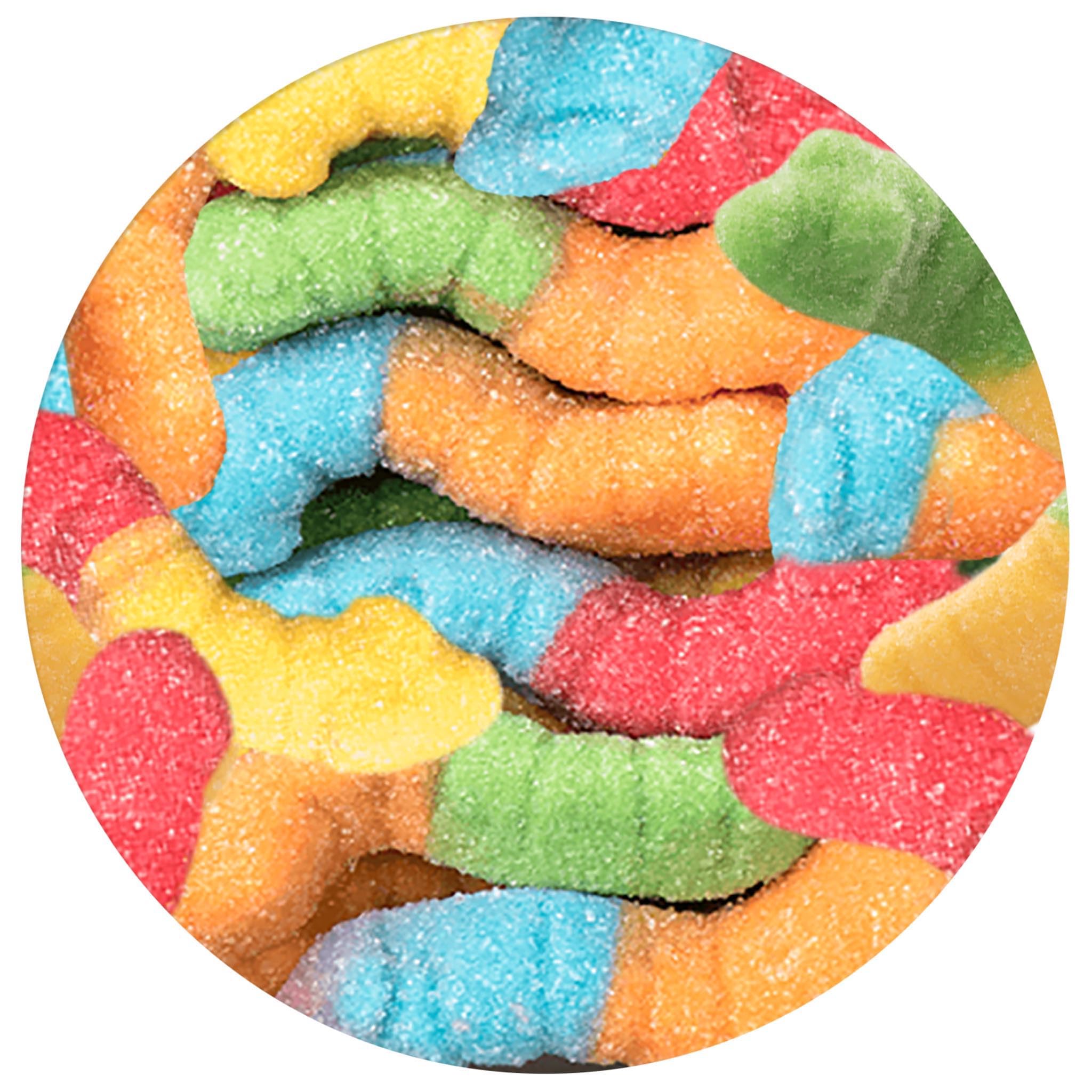 Neon Sour Gummy Worms, 2 Pound Bulk Bag, Sour Candy, The Hampton Popcorn & Candy Company