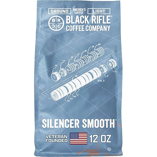 Black Rifle Coffee Company Silencer Smooth, Light Roast Ground Coffee, 12 OZ Bag