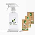 Green Llama Eco-Friendly All-Purpose Cleaning Spray | 16oz Glass Bottle, 3 Refill Tablets | Lemon Grass Scent | Natural, Sustainable, Safe for Home