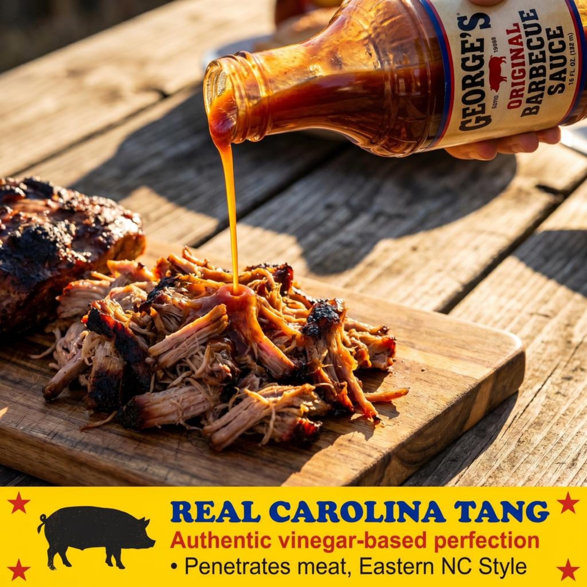 George's Original BBQ Sauce - Authentic Eastern North Carolina Vinegar-Based Family Recipe Since 1975 | Gluten-Free All-Natural Carolina Holy Water