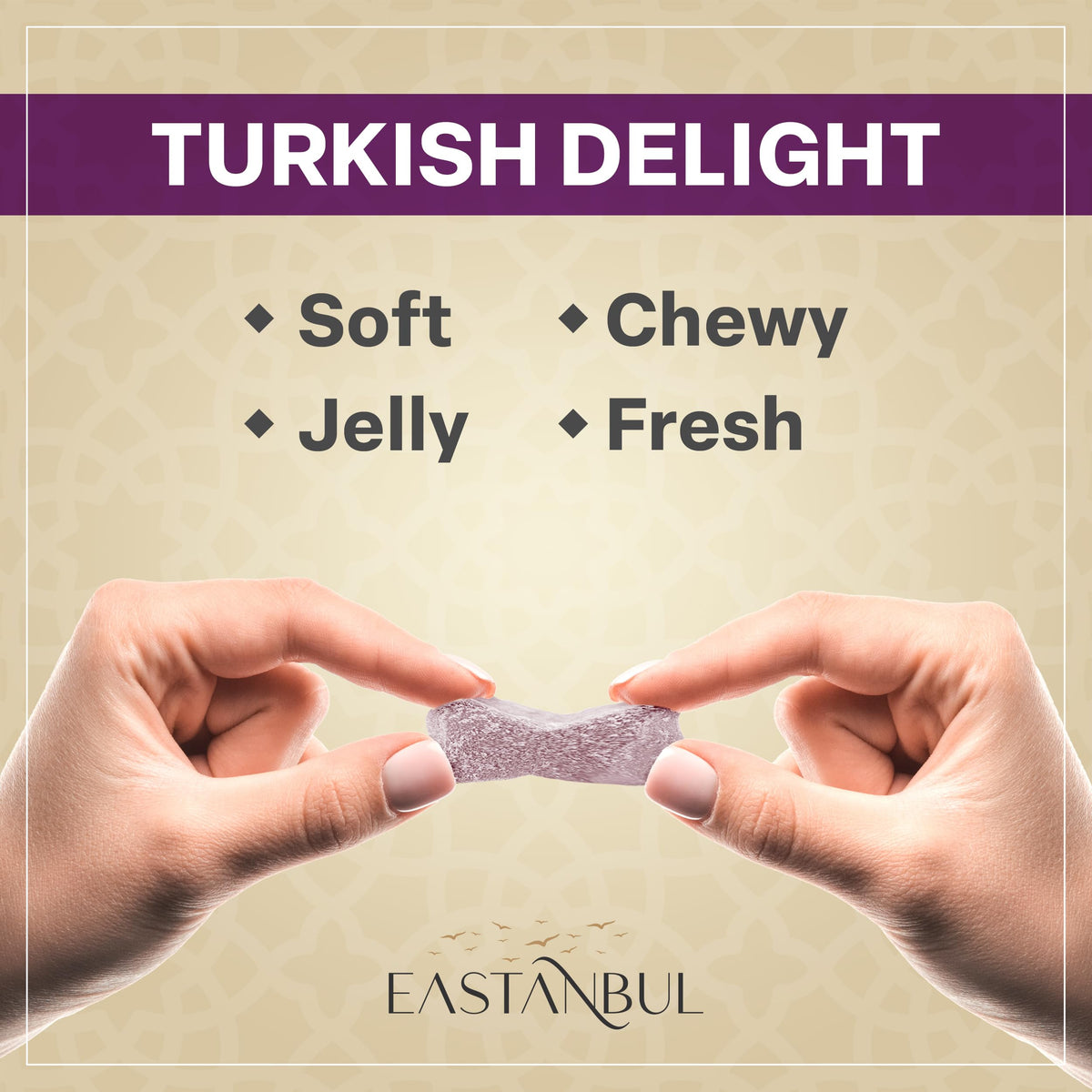 Eastanbul Turkish Delight, Turkish Delights Candy Assorted Flavor, 21.2oz