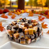 Decadent Caramel Cubes Assorted Flavors-,1.5 lbs Filled Creamy Caramels Apple, Strawberry, Vanilla Chocolate, and Creamy Orange- Individually Wrapped