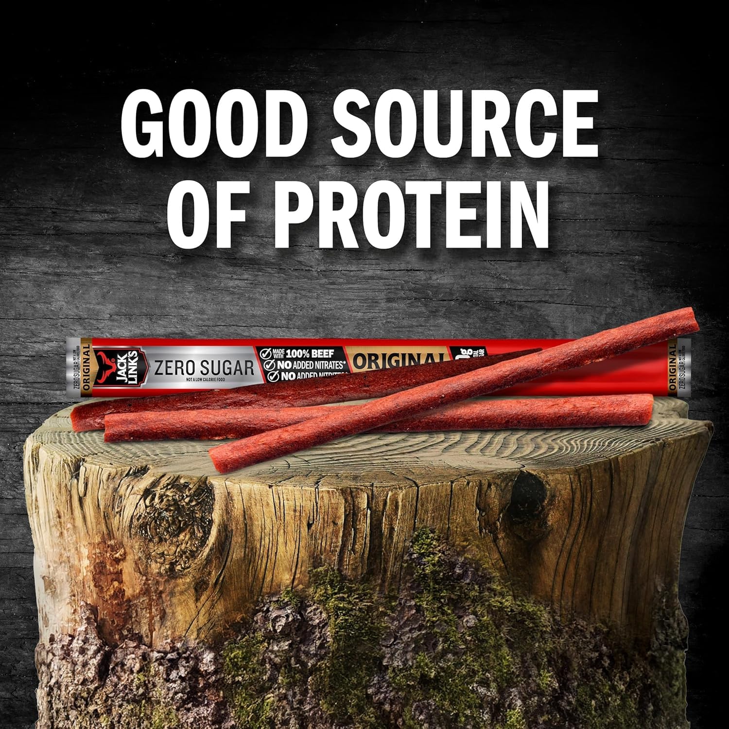 Jack Link's Original Zero Sugar Beef Sticks - (20 Pack) 0.92 oz Meat Sticks - Ready to Eat Protein Snacks - 5g Protein per Serving - Made with 100%